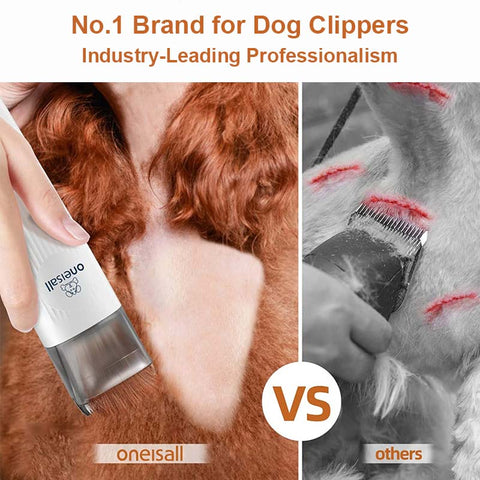 Oneisall 7-in-1 Pet Grooming Clippers with Vacuum Function | Easy Home Grooming | Low Noise Design | Keeps Your House Hair-Free
